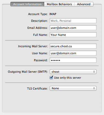 edit smtp server list mac mail